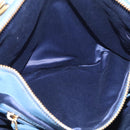 Miu Miu Tote Bag Leather Blue Gold Auth am12943V-29