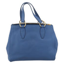 Miu Miu Tote Bag Leather Blue Gold Auth am12943V-3