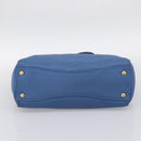 Miu Miu Tote Bag Leather Blue Gold Auth am12943V-9