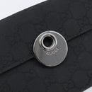 GUCCI GG Canvas Long Wallet Nylon Black Silver 231835 Auth am12944V-12