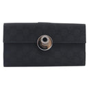 GUCCI GG Canvas Long Wallet Nylon Black Silver 231835 Auth am12944V-2