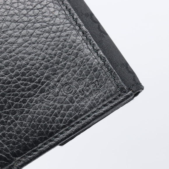 GUCCI GG Canvas Long Wallet Nylon Black Silver 231835 Auth am12944V