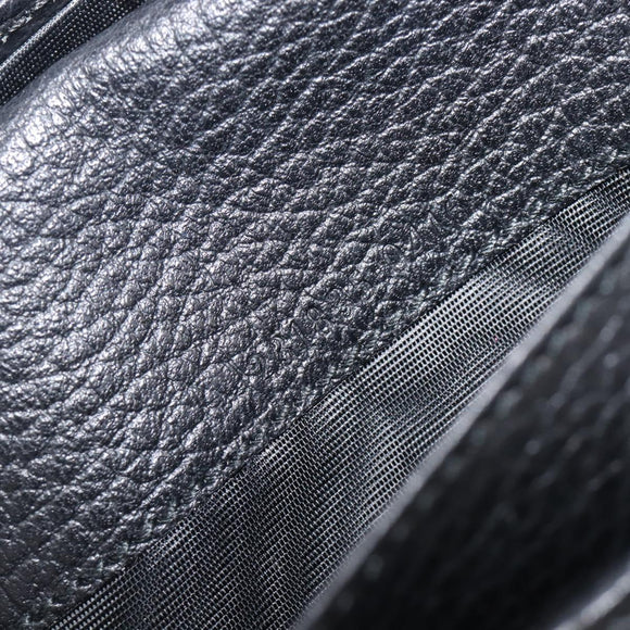 GUCCI GG Canvas Long Wallet Nylon Black Silver 231835 Auth am12944V