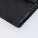 GUCCI GG Canvas Long Wallet Nylon Black Silver 231835 Auth am12944V-8