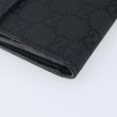 GUCCI GG Canvas Long Wallet Nylon Black Silver 231835 Auth am12944V-9