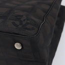 CHANEL New Travel Line Tote PM Bag Canvas Black CC Auth am12945V-10