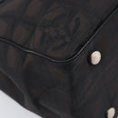CHANEL New Travel Line Tote PM Bag Canvas Black CC Auth am12945V-11