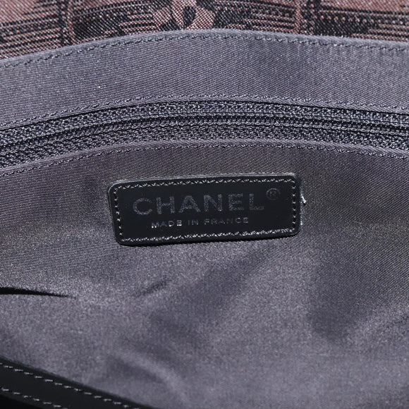 CHANEL New Travel Line Tote PM Bag Canvas Black CC Auth am12945V