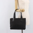 CHANEL New Travel Line Tote PM Bag Canvas Black CC Auth am12945V-22