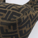 FENDI Zucca Canvas Mamma Baguette Shoulder Bag Brown Black Auth am12948V-12