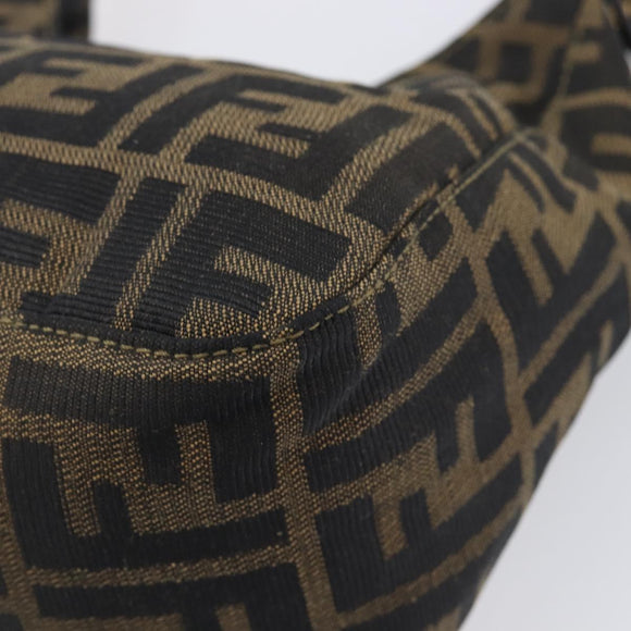 FENDI Zucca Canvas Mamma Baguette Shoulder Bag Brown Black Auth am12948V
