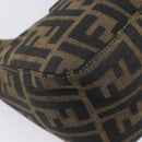 FENDI Zucca Canvas Mamma Baguette Shoulder Bag Brown Black Auth am12948V-13