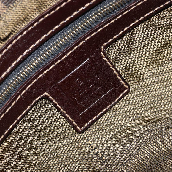 FENDI Zucca Canvas Mamma Baguette Shoulder Bag Brown Black Auth am12948V
