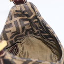 FENDI Zucca Canvas Mamma Baguette Shoulder Bag Brown Black Auth am12948V-19
