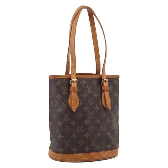 LOUIS VUITTON Monogram Bucket PM Shoulder Bag M42238 LV Auth am12952
