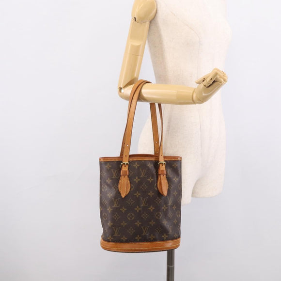 LOUIS VUITTON Monogram Bucket PM Shoulder Bag M42238 LV Auth am12952