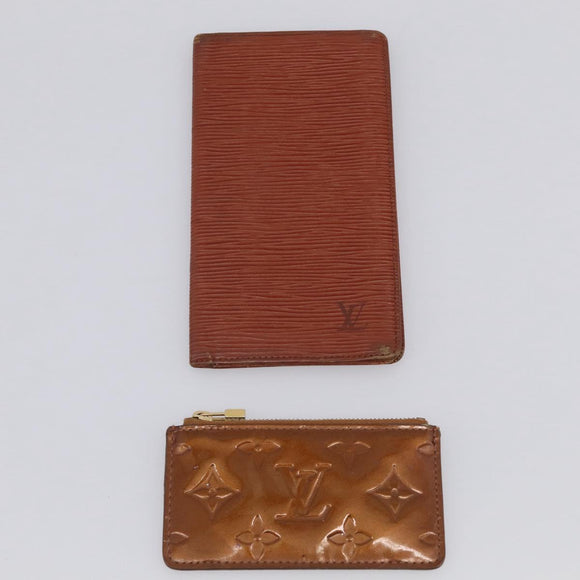 LOUIS VUITTON Vernis Epi Wallet Leather Patent leather 4 Set LV Auth am12955