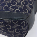 CELINE C Sulky Shoulder Bag Canvas Navy Gold Auth am12958-12