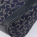 CELINE C Sulky Shoulder Bag Canvas Navy Gold Auth am12958-13