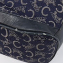 CELINE C Sulky Shoulder Bag Canvas Navy Gold Auth am12958-14