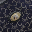CELINE C Sulky Shoulder Bag Canvas Navy Gold Auth am12958-16