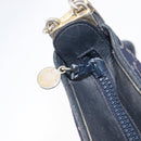 CELINE C Sulky Shoulder Bag Canvas Navy Gold Auth am12958-17