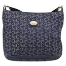 CELINE C Sulky Shoulder Bag Canvas Navy Gold Auth am12958-2
