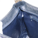 CELINE C Sulky Shoulder Bag Canvas Navy Gold Auth am12958-21