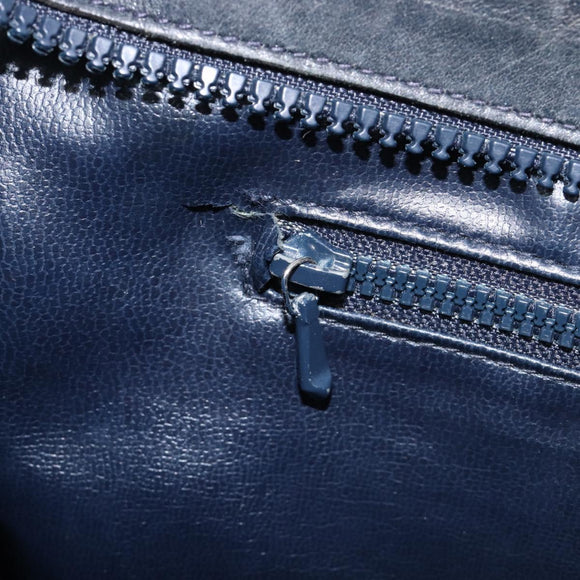 CELINE C Sulky Shoulder Bag Canvas Navy Gold Auth am12958