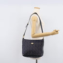CELINE C Sulky Shoulder Bag Canvas Navy Gold Auth am12958-25