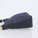 CELINE C Sulky Shoulder Bag Canvas Navy Gold Auth am12958-5