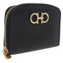 Salvatore Ferragamo Gancini Coin Purse Taurillon Leather Black Auth am12960V-1