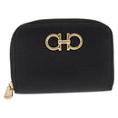 Salvatore Ferragamo Gancini Coin Purse Taurillon Leather Black Auth am12960V-2