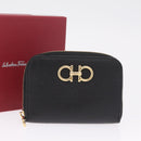 Salvatore Ferragamo Gancini Coin Purse Taurillon Leather Black Auth am12960V-21