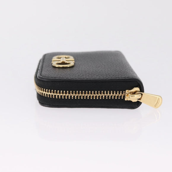 Salvatore Ferragamo Gancini Coin Purse Taurillon Leather Black Auth am12960V