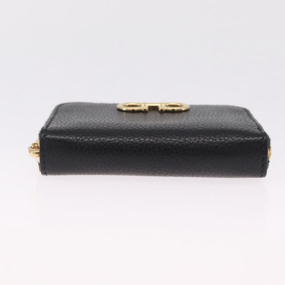 Salvatore Ferragamo Gancini Coin Purse Taurillon Leather Black Auth am12960V