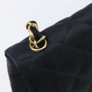 CHANEL Matelasse Decacoco Chain Shoulder Bag Satin Black Gold CC Auth am12961M-16
