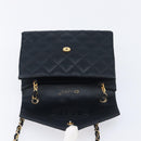 CHANEL Matelasse Decacoco Chain Shoulder Bag Satin Black Gold CC Auth am12961M-18