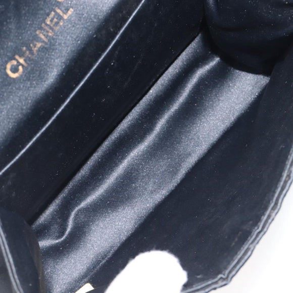 CHANEL Matelasse Decacoco Chain Shoulder Bag Satin Black Gold CC Auth am12961M
