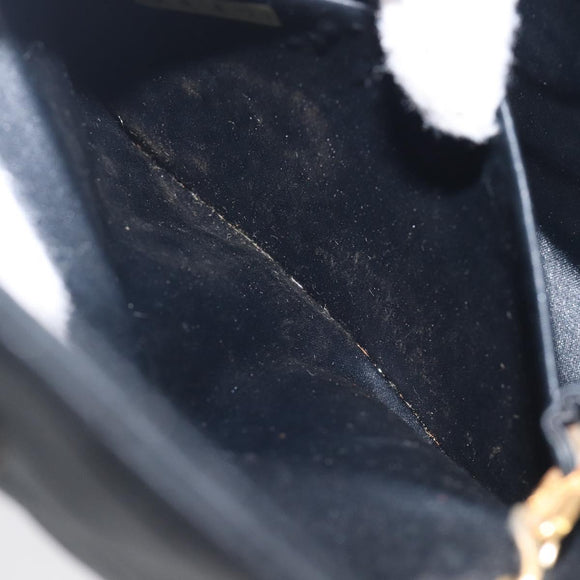CHANEL Matelasse Decacoco Chain Shoulder Bag Satin Black Gold CC Auth am12961M