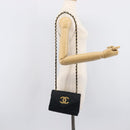 CHANEL Matelasse Decacoco Chain Shoulder Bag Satin Black Gold CC Auth am12961M-26