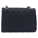 CHANEL Matelasse Decacoco Chain Shoulder Bag Satin Black Gold CC Auth am12961M-3
