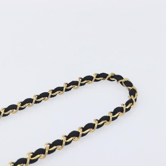 CHANEL Matelasse Decacoco Chain Shoulder Bag Satin Black Gold CC Auth am12961M