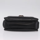 GUCCI Bamboo Hand Bag Leather Black Gold Auth am12965V-10