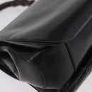 GUCCI Bamboo Hand Bag Leather Black Gold Auth am12965V-13