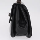 GUCCI Bamboo Hand Bag Leather Black Gold Auth am12965V-4