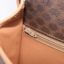 CELINE Macadam Canvas Circle Shoulder Bag PVC Leather Brown Gold Auth am12967V-23