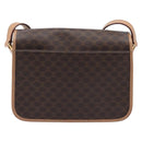 CELINE Macadam Canvas Circle Shoulder Bag PVC Leather Brown Gold Auth am12967V-3