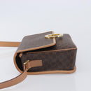 CELINE Macadam Canvas Circle Shoulder Bag PVC Leather Brown Gold Auth am12967V-5