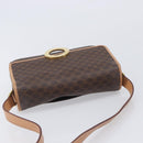 CELINE Macadam Canvas Circle Shoulder Bag PVC Leather Brown Gold Auth am12967V-6